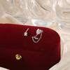 S925 silver-plated earrings New niche design advanced sense of light luxury full diamond tulip irregular chain zircon earrings