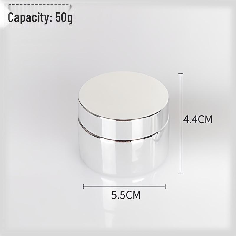 20g Electroplated Silver Glass Cream Jar: Sealed Cosmetic Sample Bottle for Face and Eye Creams & Lotions