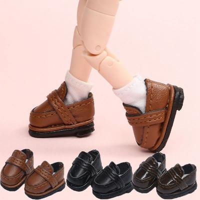 For 1/12BJD Doll Cute for 1/11 OB11 Leather Shoes Doll Boots New Casual Cowhide Dolls Shoes