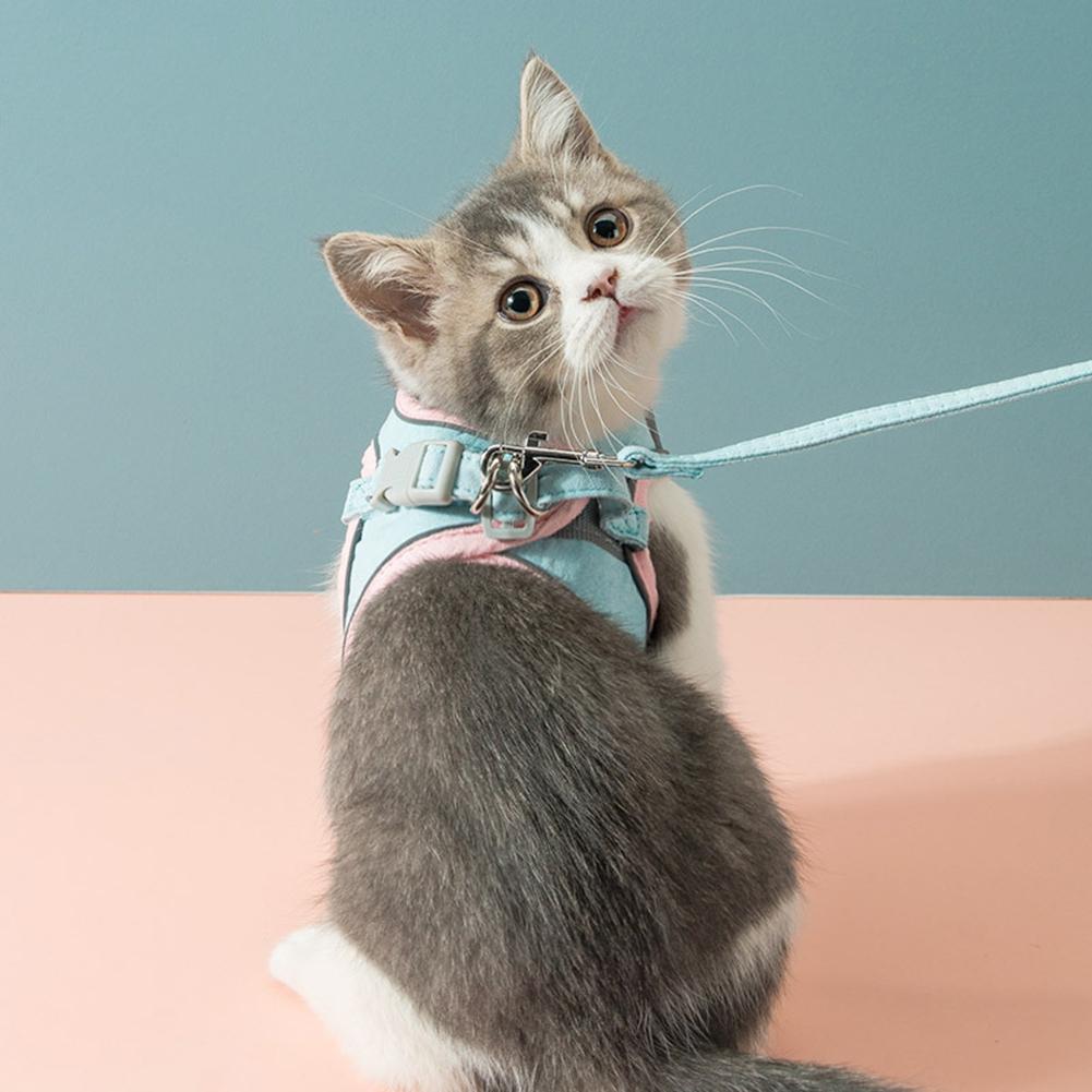 Escape-Proof Vest Style Cat Harness Leash Easy Control Breathable Reflective Strips Jacket For Cats Dogs