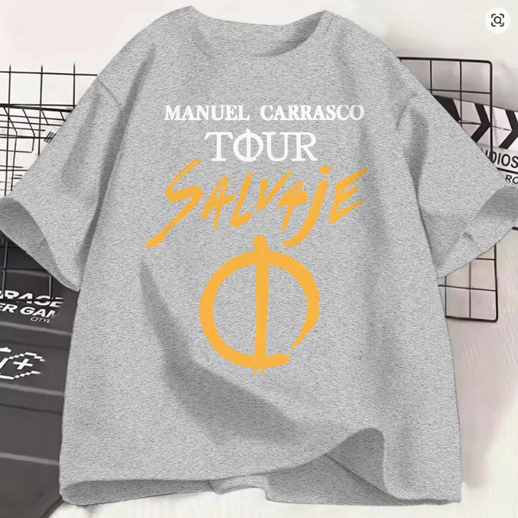Unisexuel Carrasco Tshirt Summer 2026 Salvaje Tour Fashion Tshirts Male Cotton O Neck Oversized Clothing Y2k Retro Tshirt