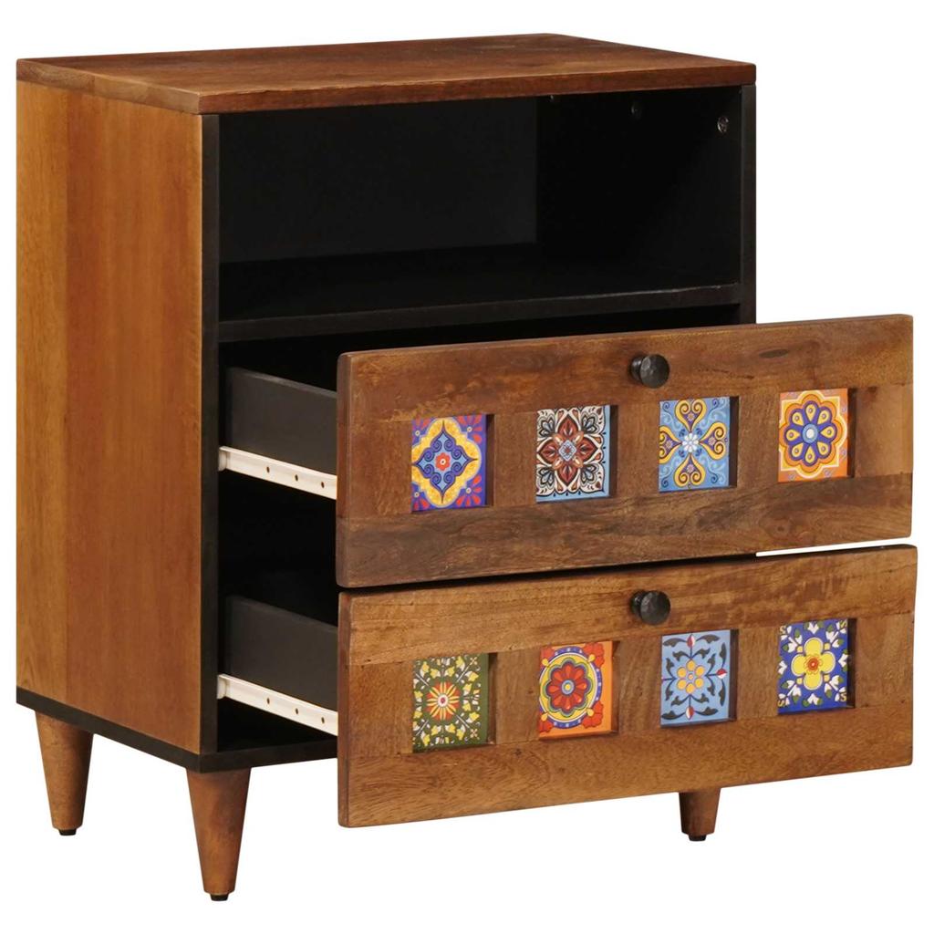 Nightstand Brown 50 X 33 X 62 Cm Solid Mango Wood