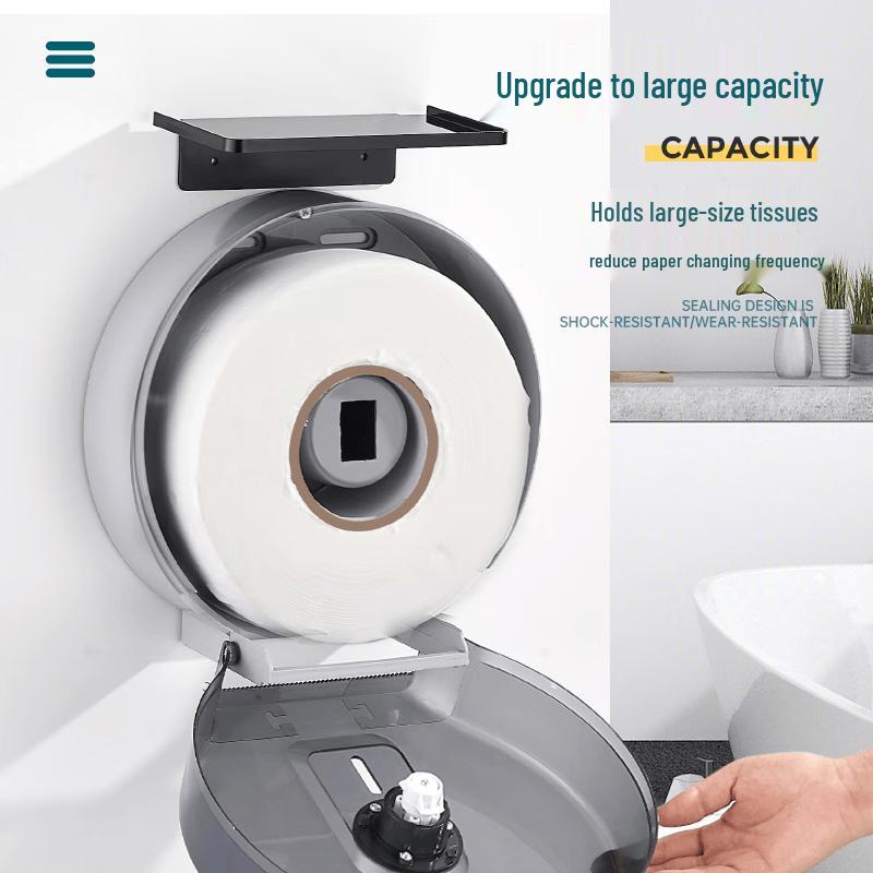 Punch-Free Wall-Mounted Large Roll Toilet Paper Dispenser