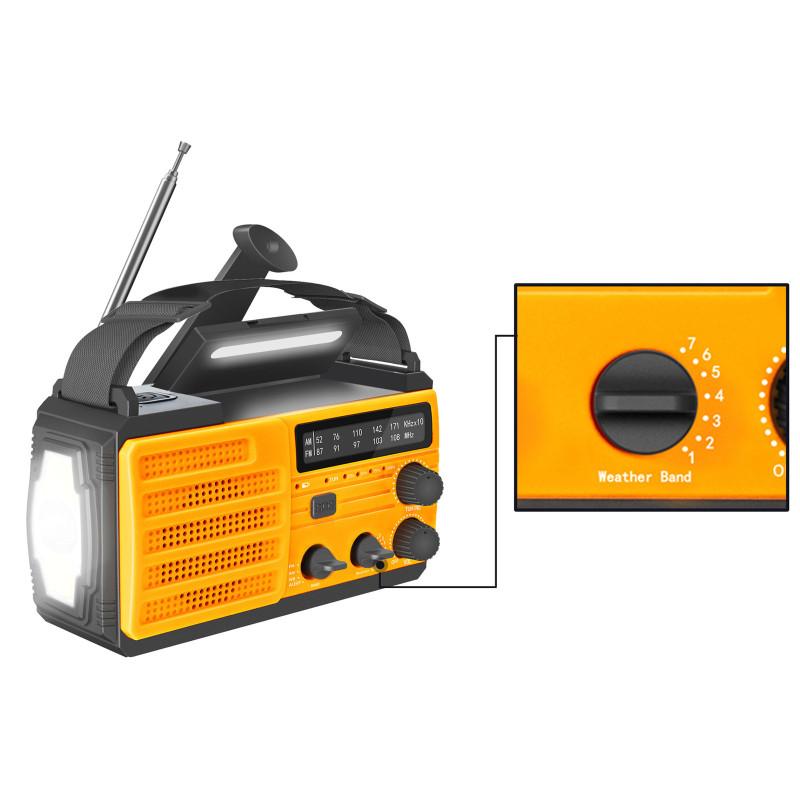 8000mah Emergency Radio Portable Power Bank With Solar Charge Hand Crank Battery Powered Sos Alarm