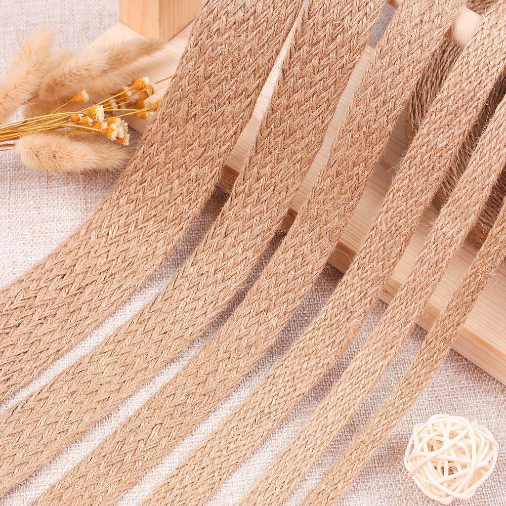 Flat Hemp Rope, Yellow Hemp Rope Diy Handmade Decorative Hemp Rope Photo Wall Store Decoration Hemp Rope