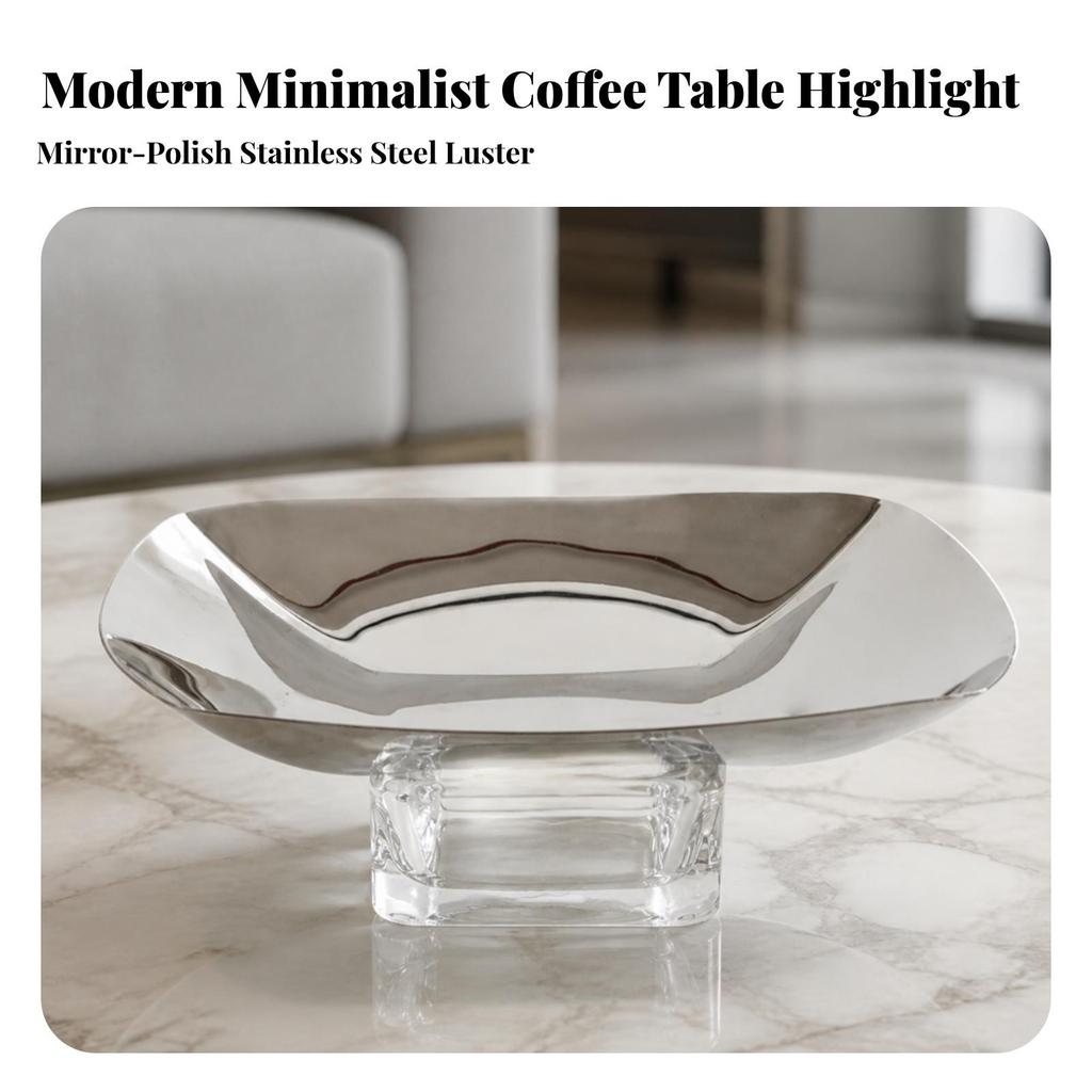 Stainless Steel Fruit Tray Sleek Metal Serving Platter Easy to Clean