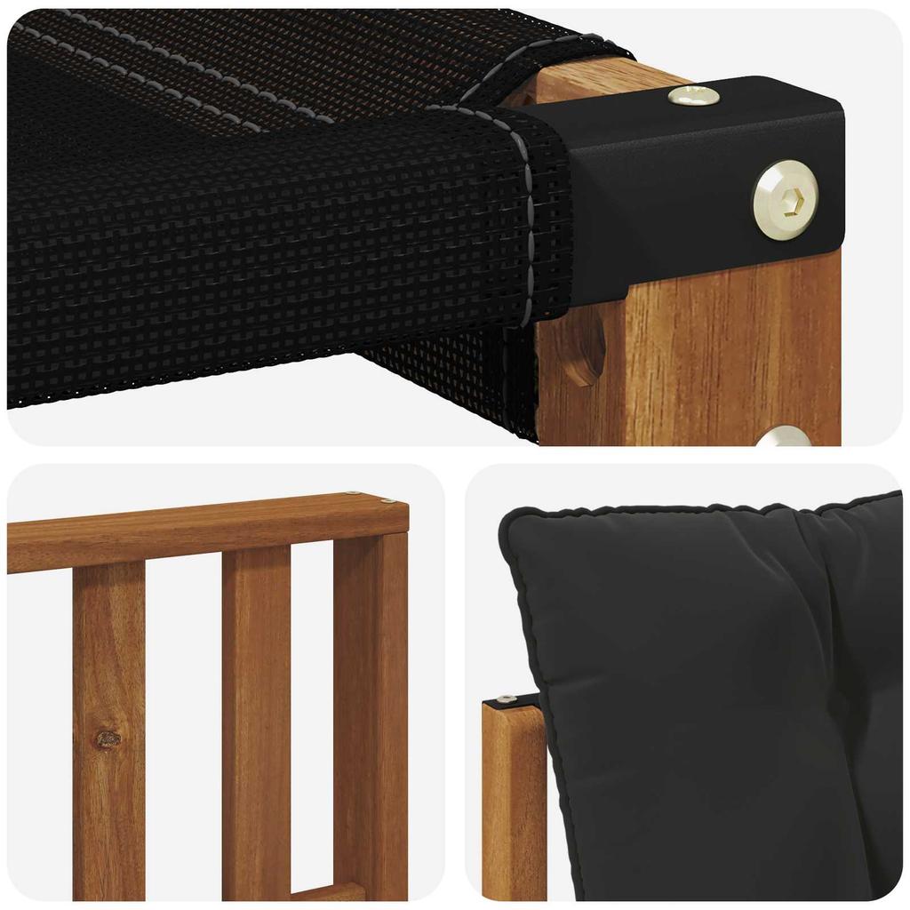 Outdoor Sofa Set with Cushions 7 pcs Natural and Black