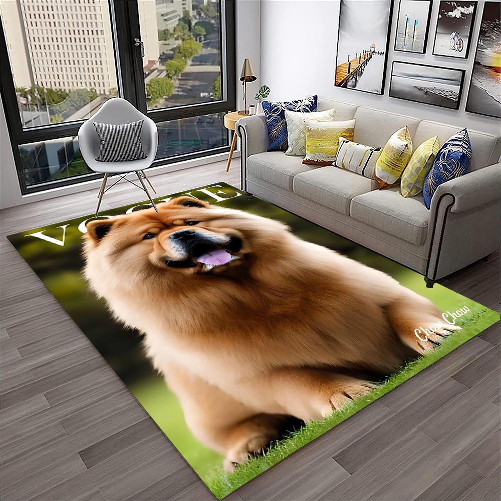Süßer Hund Samojede, Chihuahua, Zwergspitz, Husky Cartoon Teppich für Zuhause Wohnzimmer Schlafzimmer Sofa Fußmatte Dekoration, Kinder Rutschfest