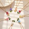 Ribbon Rose Flower Luxury Style Necklace Accessory Summer Fashion Versatile Fresh and Light Titanium Steel Necklace