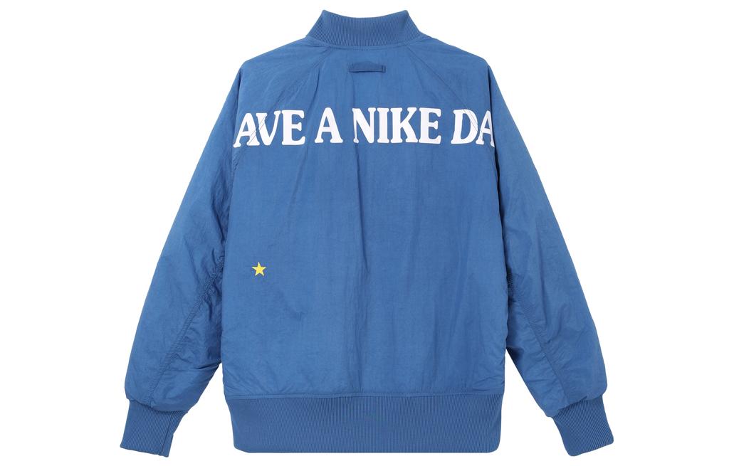 Nike Puffer Jackets Men's Blue Baseball Collar Moderate Puffer Jacket DM5019-407