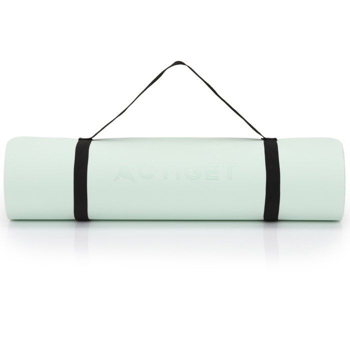 ACTIGET Tapis de yoga, exercice de fitness, antidérapant, 183x61 cm, matelas pilates, menthe/gris