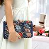 Chinese Style Red Floral Embroidered Jewelry Roll, Anti-Tangle Travel Organizer for Necklaces & Bracelets