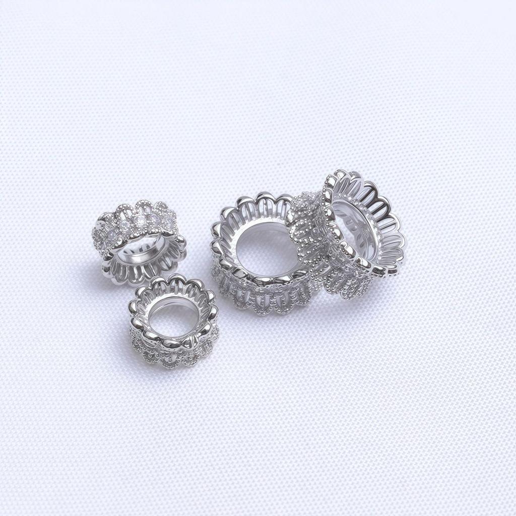 14K Gold Plated Farbecht Zirkonia Schlanke Taille Blume Abstandshalter Perle für DIY Perlenarbeiten.