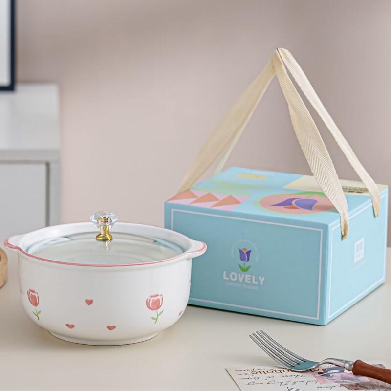 Hill Tulip Ceramic Soup Bowl with Glass Lid