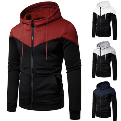 Contrast CoatsMen's Slim Fit Hooded Men's Sweatshirts Casual Fashion Men's Long-sleeved Sports Coats