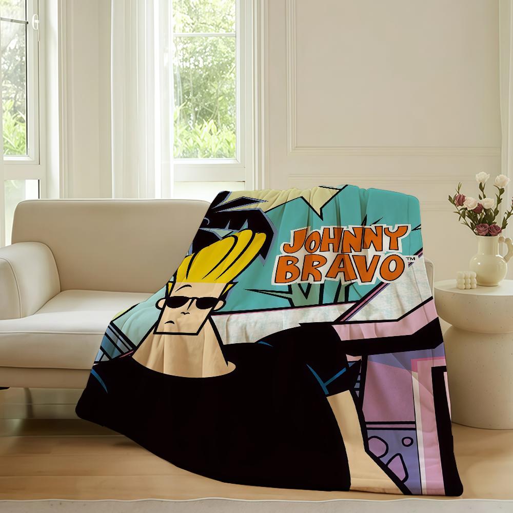 Coperta Cartoon J Johnny B Bravo per Divano Ufficio Letto Aereo Viaggio Sonno Lettura Relax Campeggio Morbida e Calda