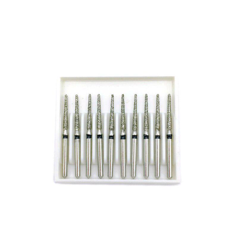 10ks/krabice Zubní diamantové frézy Vrták Superhrubé Diamantové frézy pro vysokorychlostní násadce FG 1,6mm TF-11S