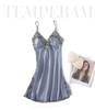 Women's Silk V-Neck Lace Trim Pajama Camisole Nightgown