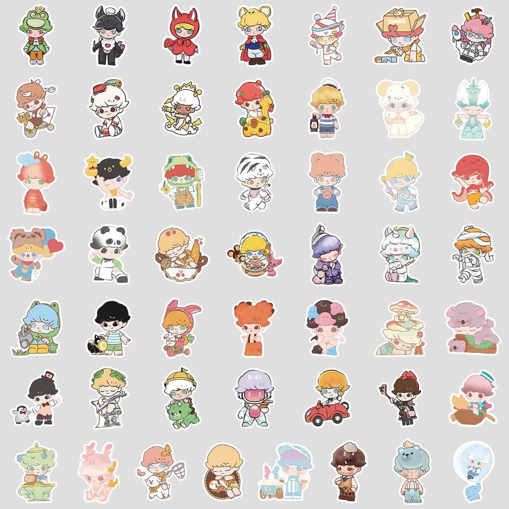 50 Cute Wind Bubble Matte Graffiti Stickers Water Cup Computer Waterproof Decorative Stickers Children's Cute Stickers