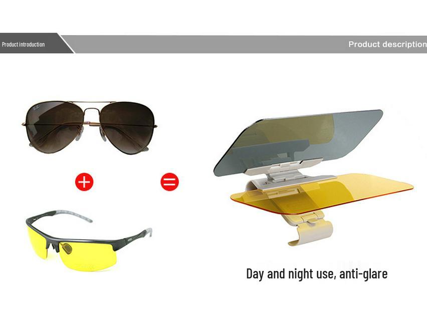 Dual-Use Car Anti-Glare Sun Visor Glasses for Day and Night Driving