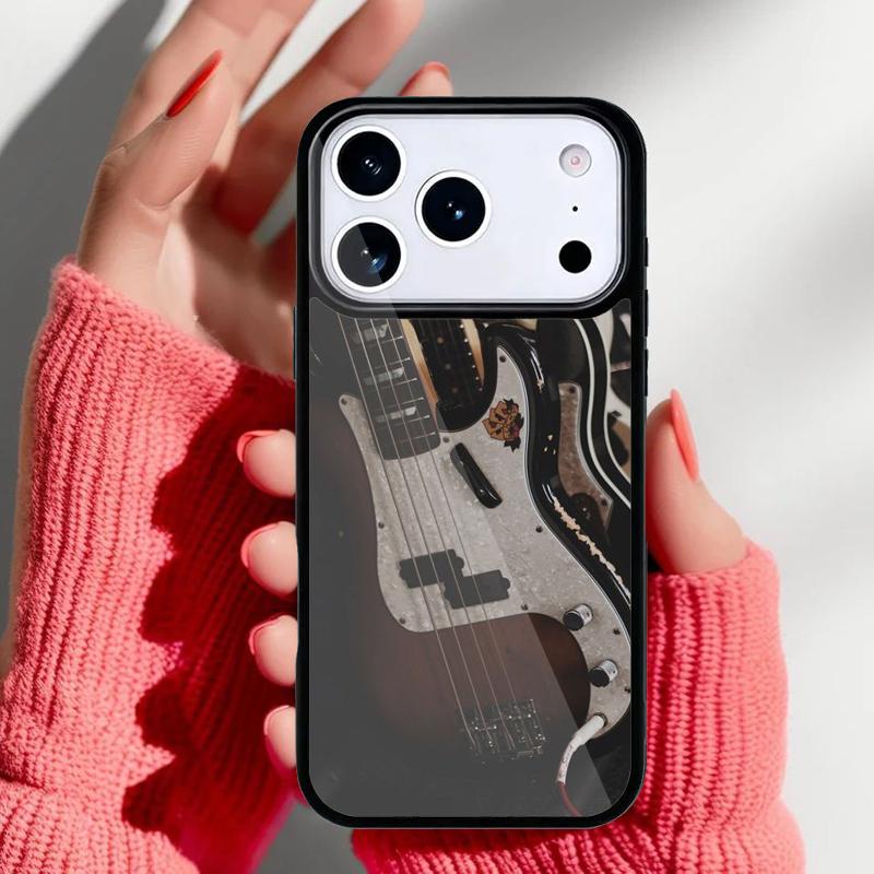 Vintage Music Guitars soft Phone Case for iPhone 17 Air 16e 15 14 13 Pro Max Back Cover for 12 11 Pro Coque