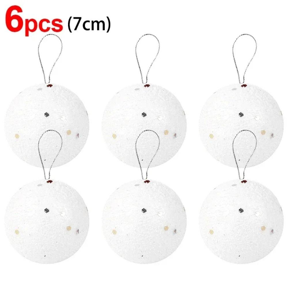 6Pcs White Foam Christmas Balls Wedding Holiday Supplies Portable Home Decorations