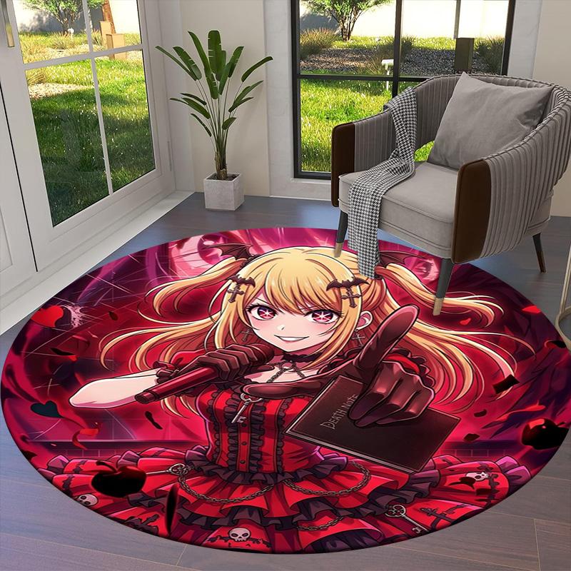 Death Note Round Area Rug Carpet Rug For Living Room Bedroom Sofa Playroom Decor Nonslip Floor Mat