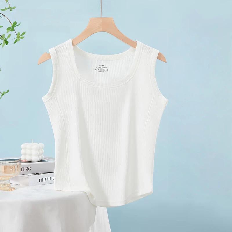 Yiershuang Women's Summer Thin Ribbed Slim Fit Tank Top