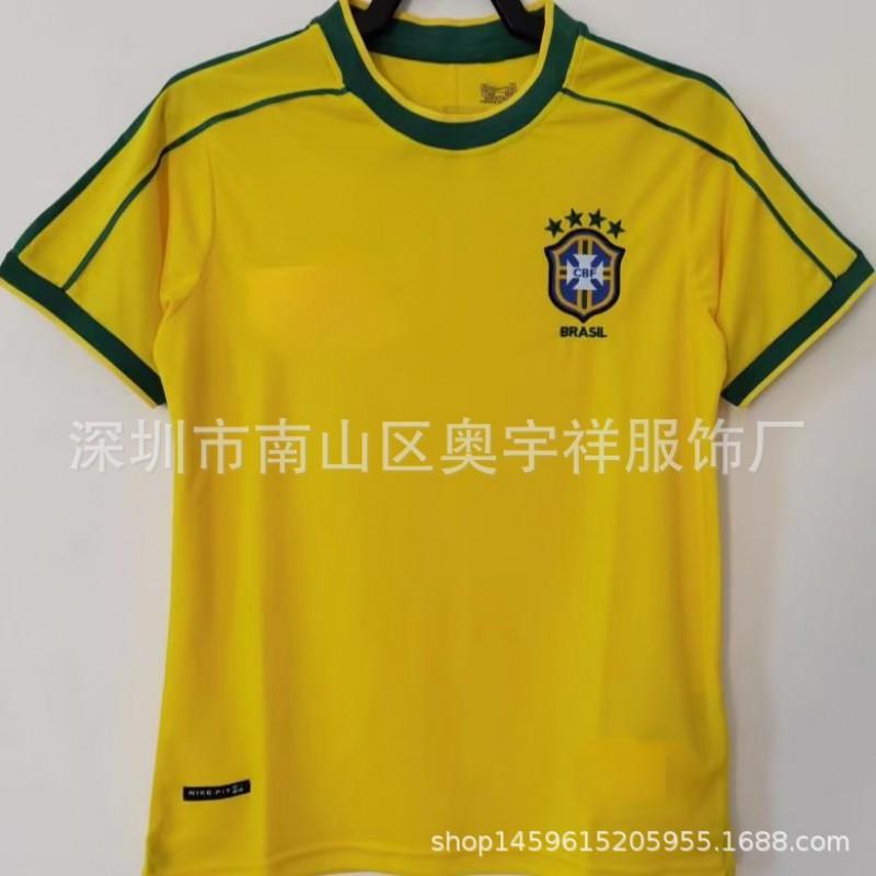Vintage Brazil National Team Soccer Jersey Ronaldo 9 Classic Retro Football Shirt Short Sleeve Unisex