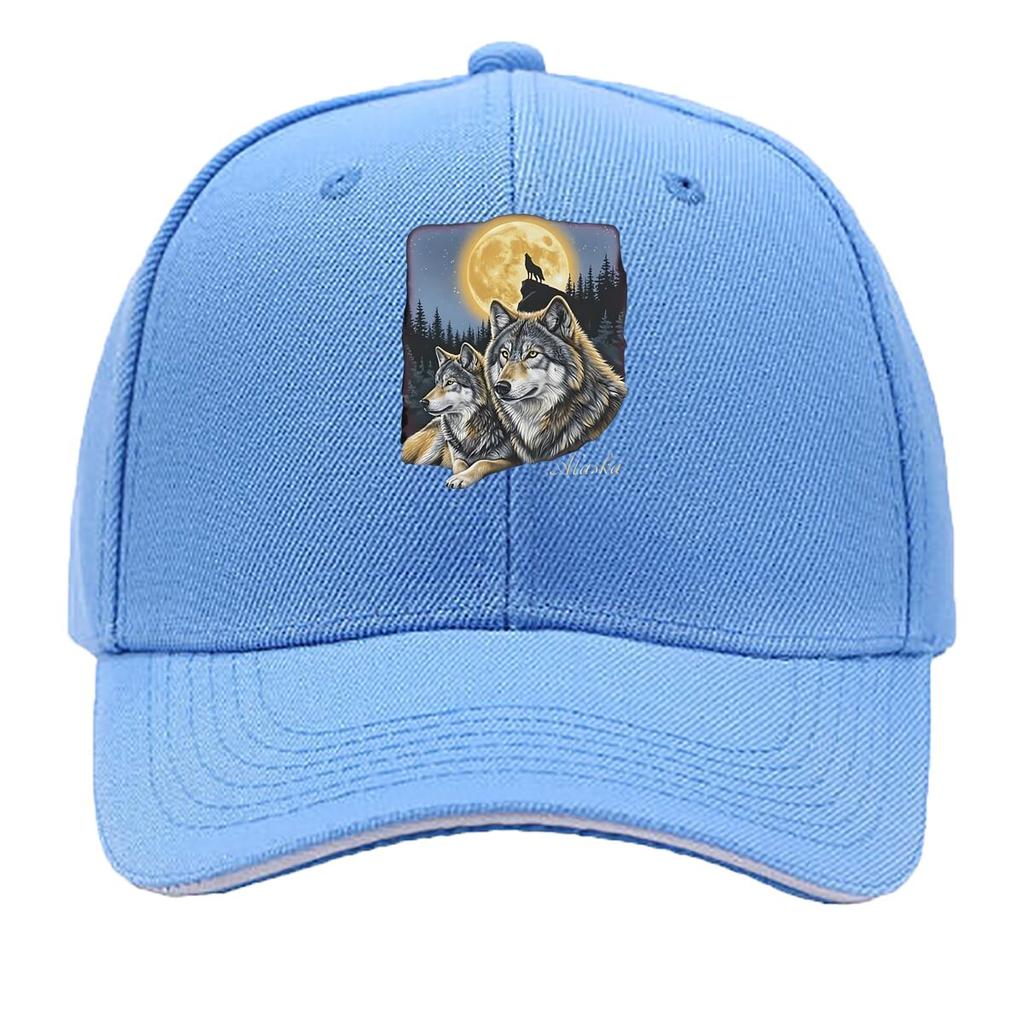 Alaska Wolf Moonlight Sandwich Baseball Cap