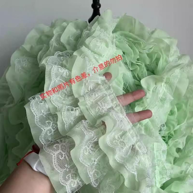 3-layer Lace Ruffle Trim 13cm Wide Mesh Fabric Lace for Lolita Dress Curtain Doll Clothes Sewing Deocr Accessories 3/5/10Meter