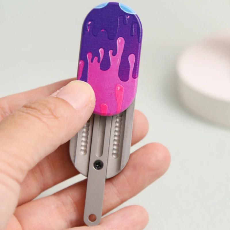 Magnetic Push Card Pushing Plate Edc Metal Stress Relief Toy Fidget Mechanical Slider Coin Relieve Stress Antistresse Paragraph
