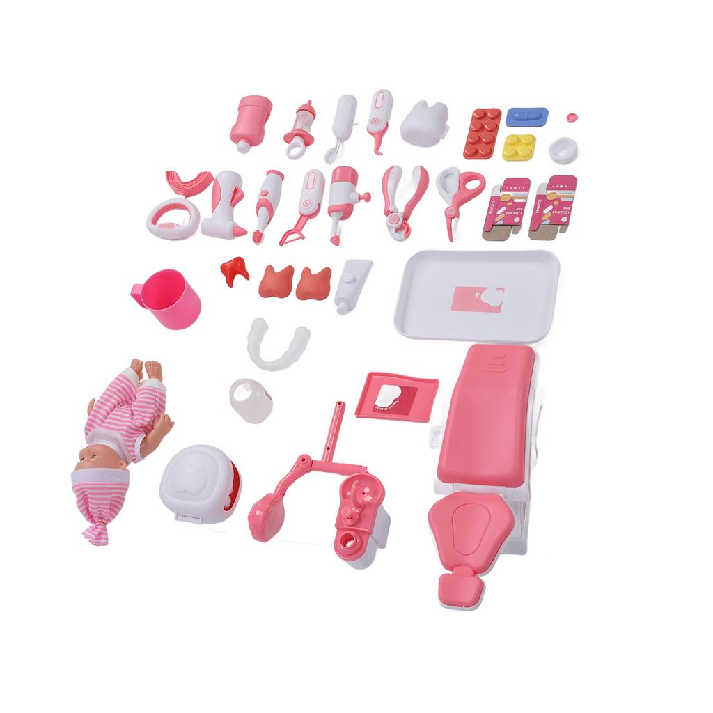 Dentist Toys Set for Toddlers with Music Light Realistic Teeth Accessories Pretend Medical Kit Toys