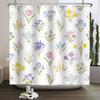Fresh Flowers Print Shower Curtain Small Floral Home Bathroom Decoration Bath Curtains Waterproof Polyester Fabric With 12 Hooks