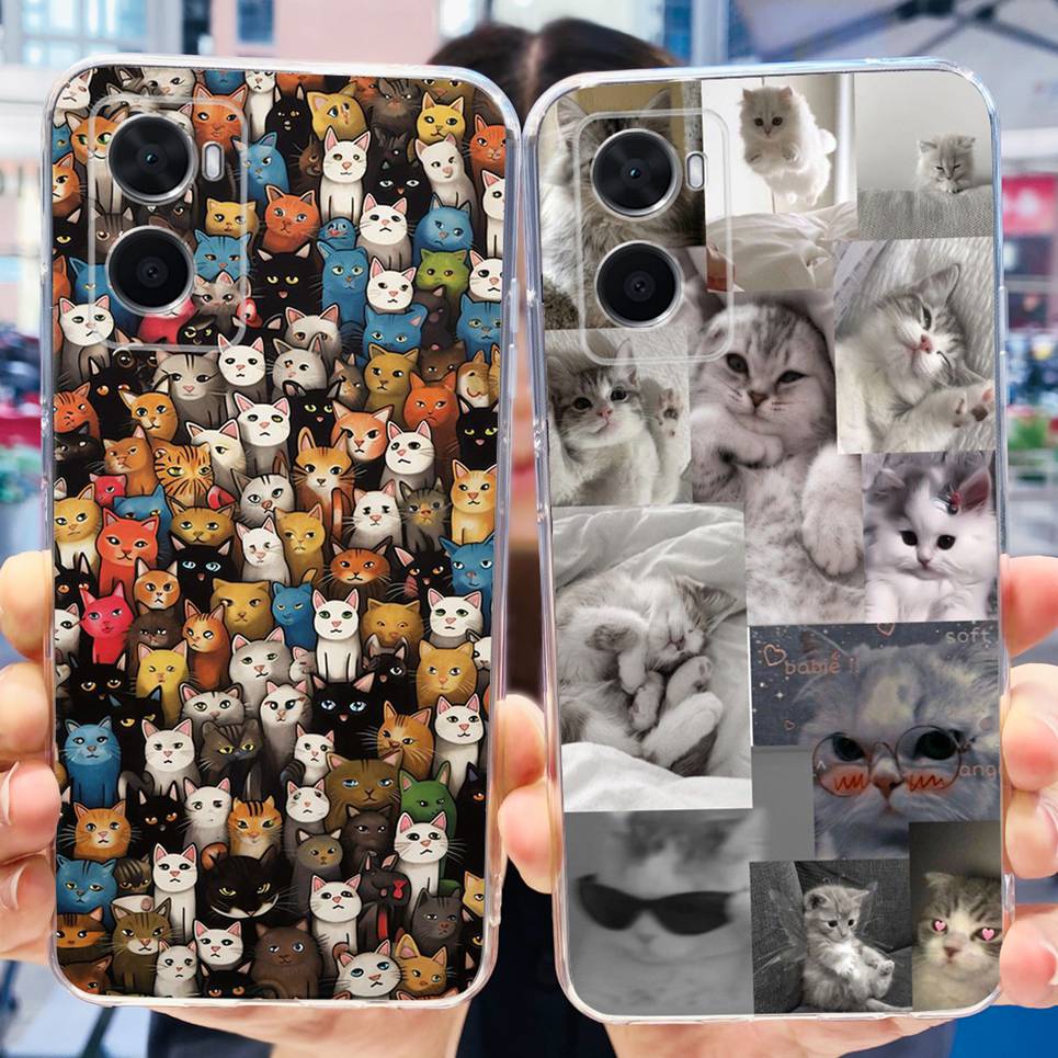 Pour Oppo A36 A76 A96 4G Coque Arrière Dessin Animé Style Cool Animaux Girly Souple TPU Silicone Pare-chocs Oppo A76 A 76 CPH2375 Coque Transparente