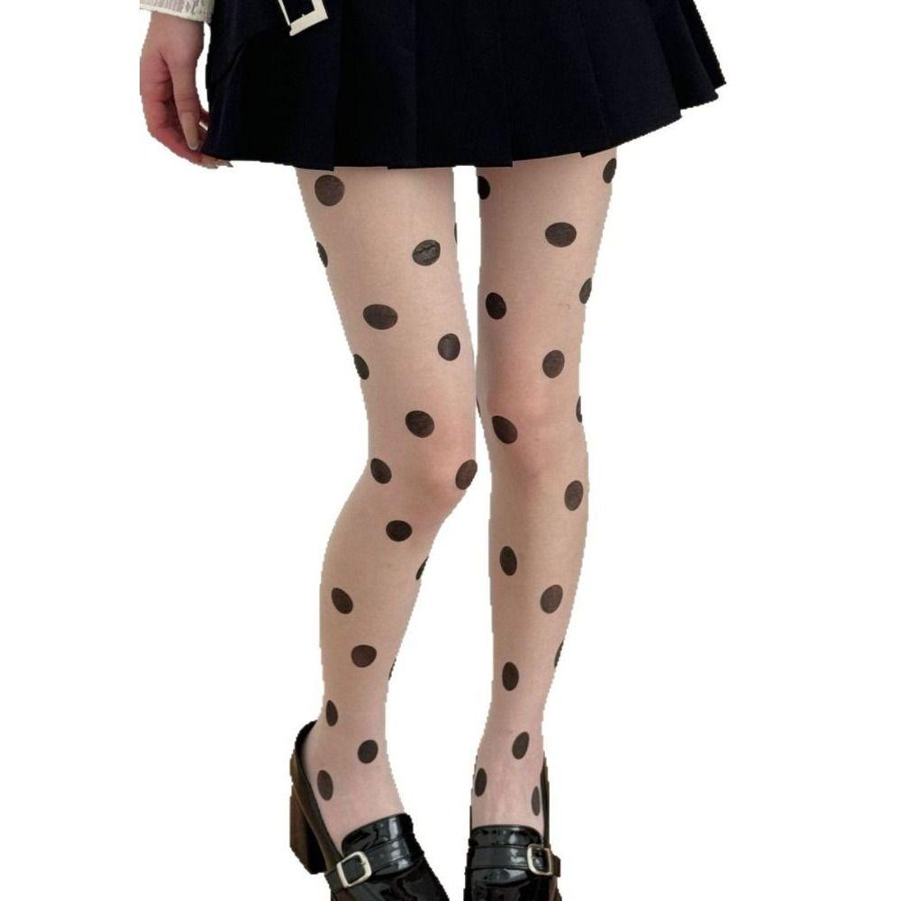 High Waist Women Pantyhose Elastic Dot Sheer Tights Sexy Footed Tights Women Lingerie