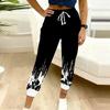 Summer Ladies  Cowboy Aging Printed Sweatpants Loose Fit Drawstring Joggers Elastic Cuff Daily Casual Pants
