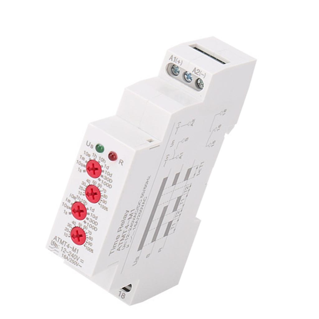 Multifunctional Time Delay Relaying 10 Functions DIN Rail Mount Wide Voltages Designs 12V 240V for Industrial Control