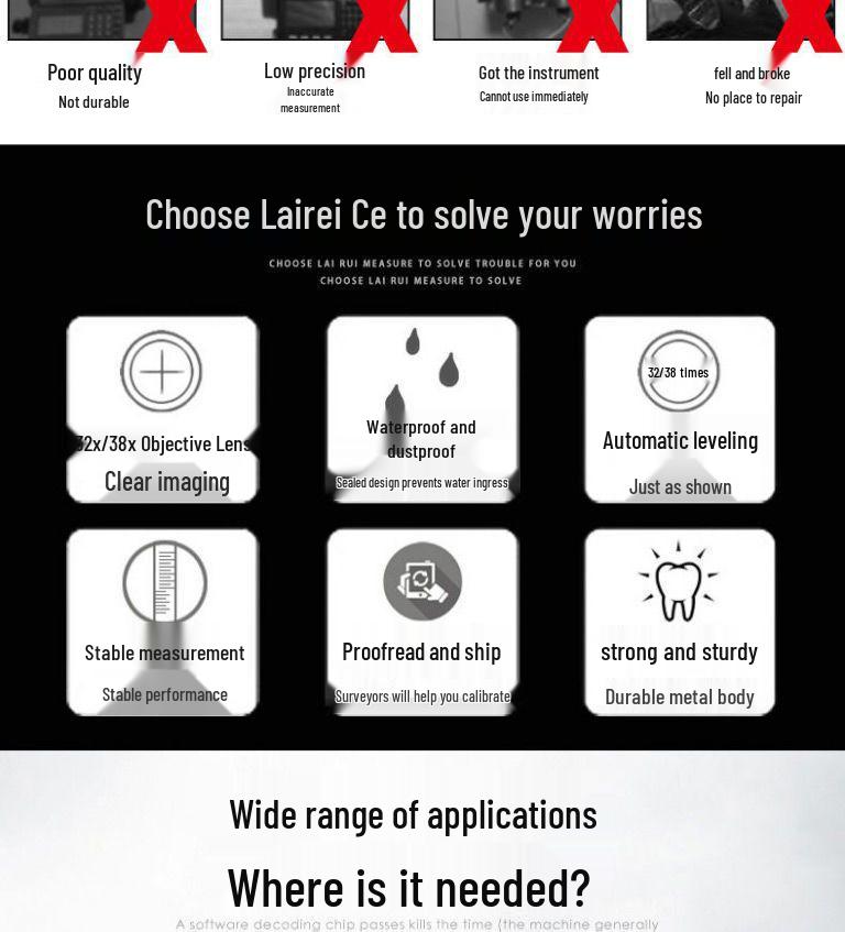 High-Precision 38x Self-Leveling Outdoor Construction Surveying Instrument