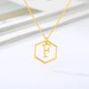 Simple and stylish English alphabet small fresh k gold titanium steel necklace women's accessories geometric collarbone chain