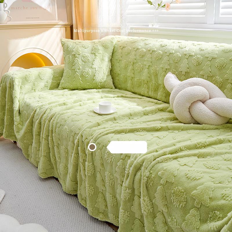 Nuovo Cuscino per Divano in Peluche di Coniglio Semplice Moderno Inverno Antiscivolo Caldo di Alta Gamma Copridivano Copertura Asciugamano