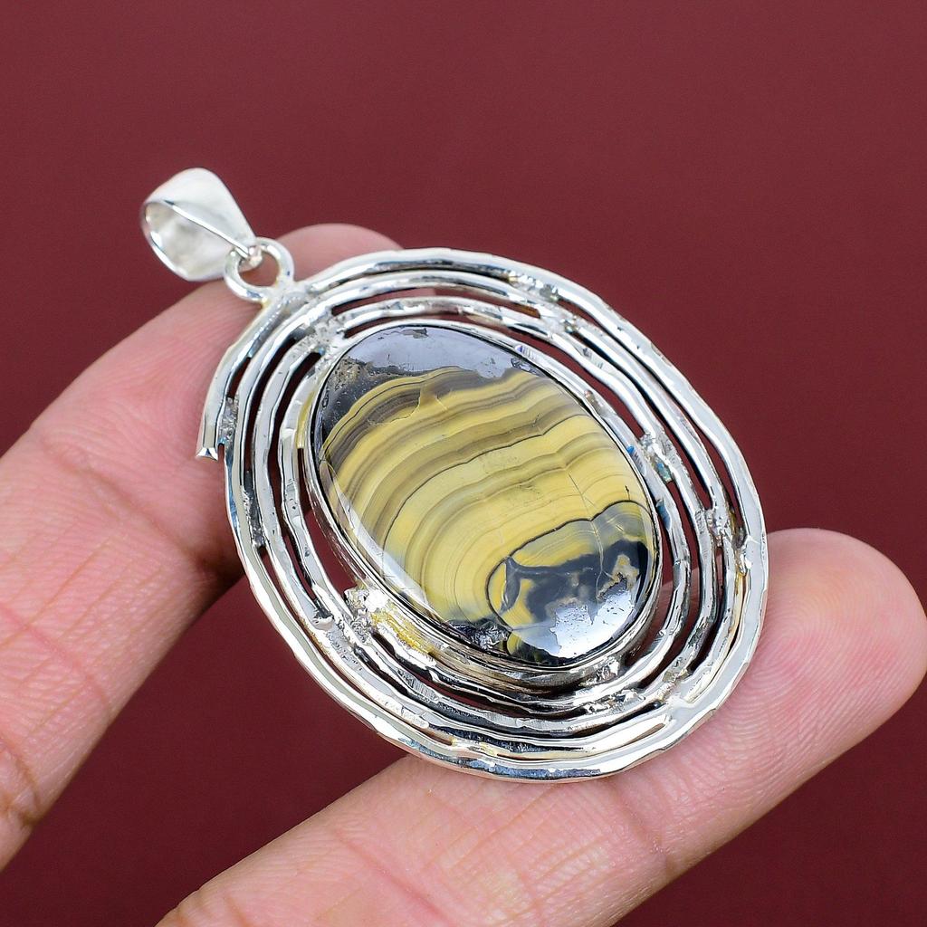 Schalenblende pendant genuine gemstone pendant 925 sterling silver pendant elegant jewelry handmade pendant engagement gifts dainty pendant