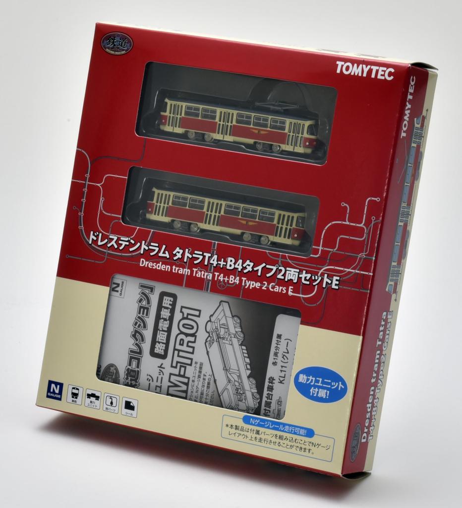 TOMYTEC Colecția Feroviară Tramvaiul Tetsuro Dresda Tatra T4 + B4 Tip Set 2 Vagoane (Consumabile pentru diorame)