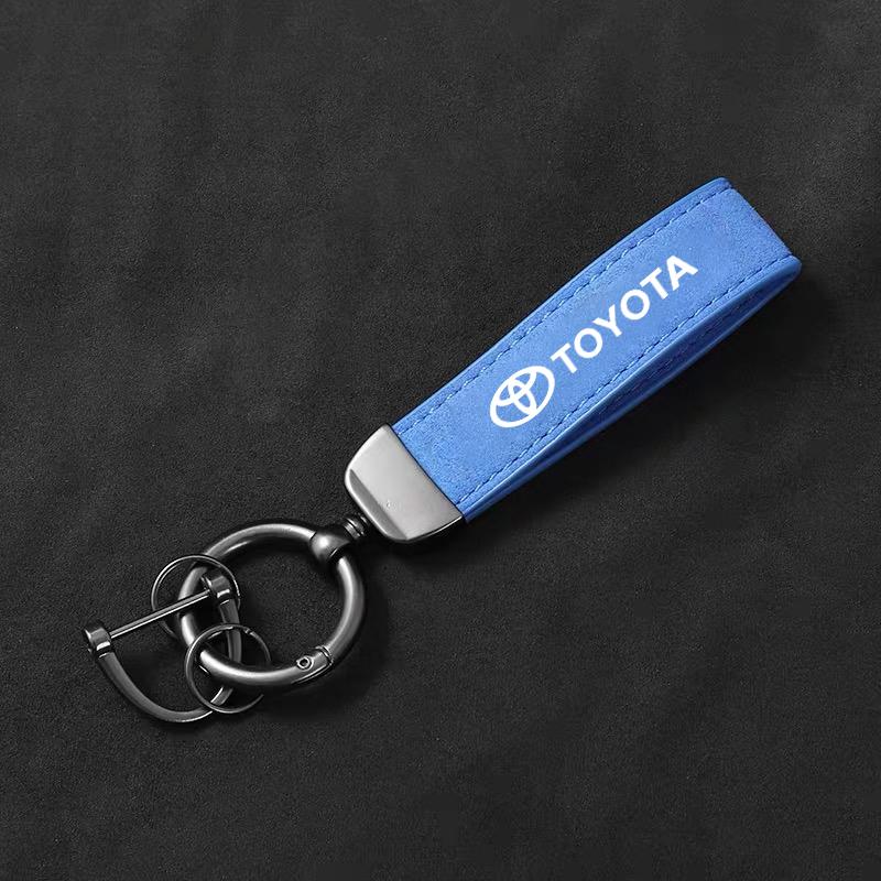 

Suede Leather Car Logo Key Rings Chains For Toyota GR Corolla Yaris Aygo Prius RAV4 Crown CHR Camry Auris Keychain Accessories синий