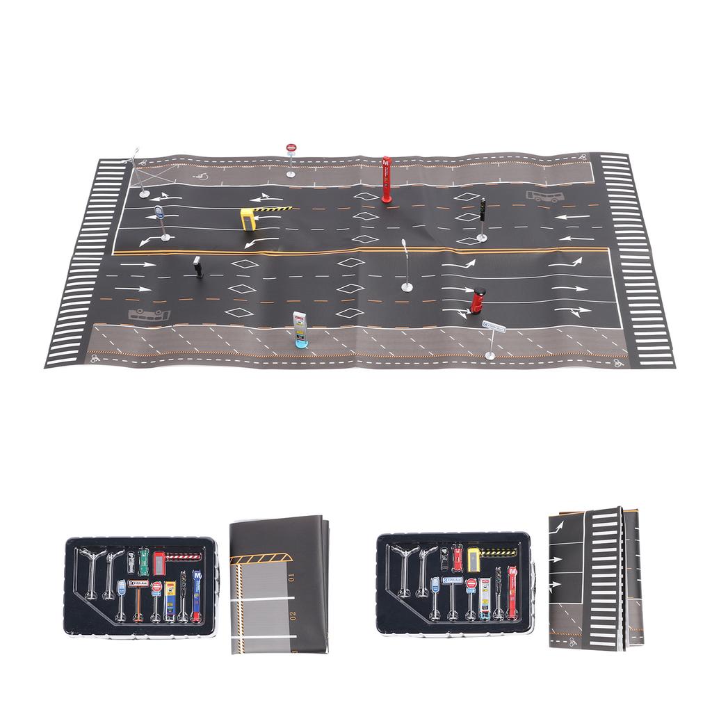 Miniature Traffic Road Model Toy Lifelike Educational Interactive Decorative Miniature Traffic Road