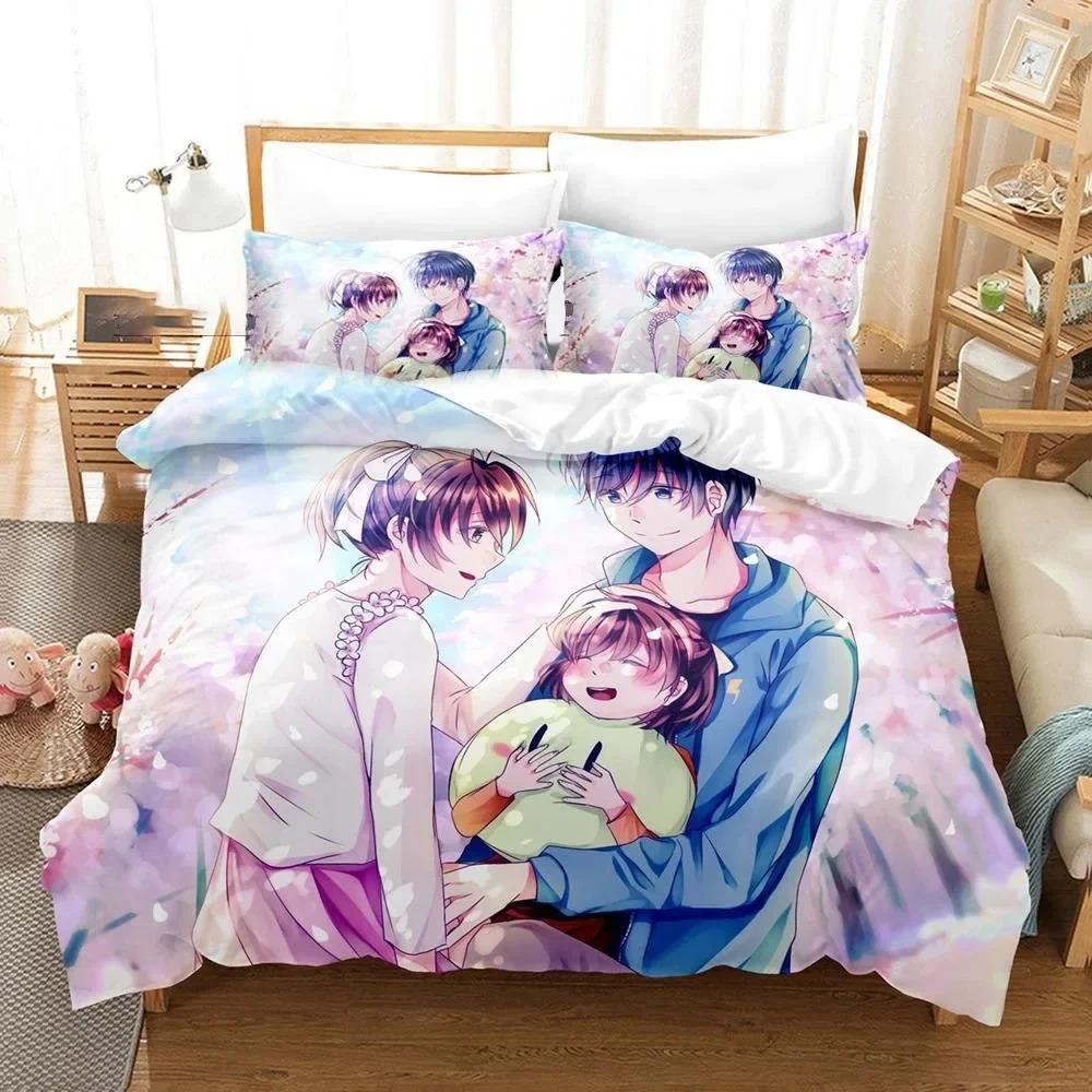 Anime Clannad Nagisa Furukawa Bettwäscheset Jungen Mädchen Twin Queen Size Bettbezug Kissenbezug Bett Kinder Erwachsene Heimtextilien
