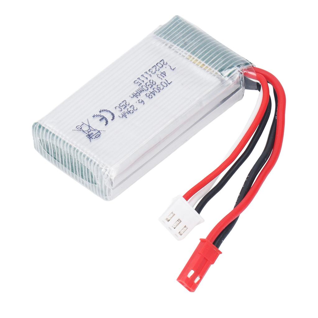 7.4V 850mAh Lithium Battery with JST Red Plug Replacement 703048 Lithium Battery for WLtoys V912
