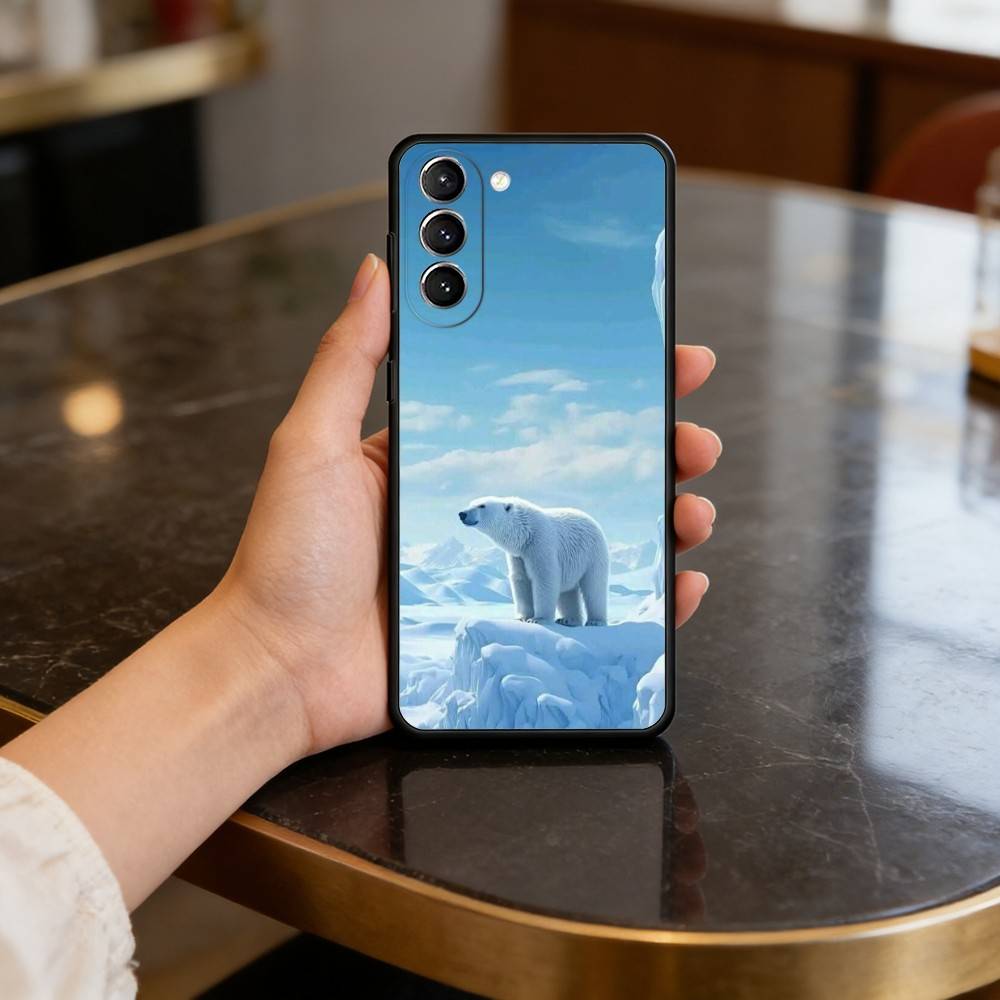 A-Animal P-Polar B-Bear Phone Case For Samsung S25,24,23,22,30,21,10,9,Ultra,Plus,Lite,FE,4,5 G Soft Black Case