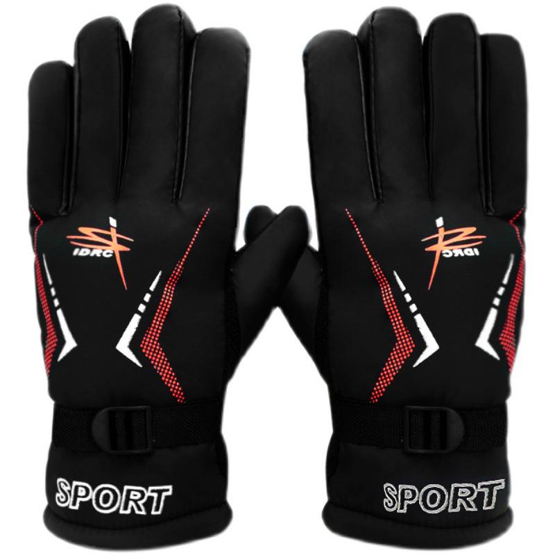 Men's Winter Riding Gloves - Fleece Lined, Thickened, Windproof, Waterproof, Warm for Outdoor Cycling.