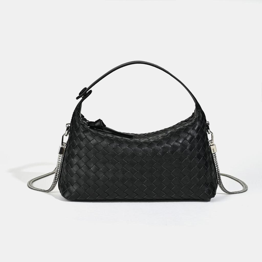 2025 Neue Nische Tote Schafsleder Damen Tasche Gewebte Umhängetasche Schlicht Lässig Vielseitige Handtasche Einfarbig